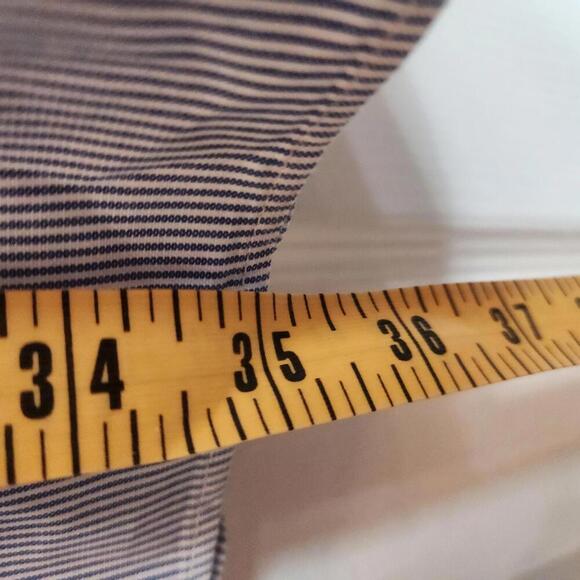 Brooks Brothers Men's Blue Striped Long Sleeve Dress Shirt Size 17-35 Slim Fit - Picture 8 of 9